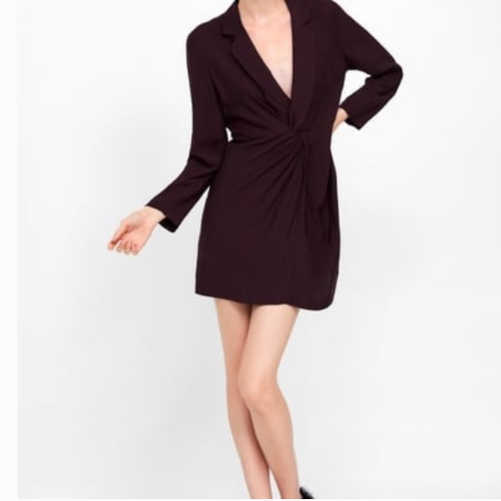 Zara burgundy knot dress